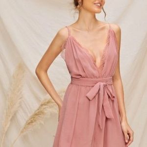 NEW: Lace Backless Cami Romper